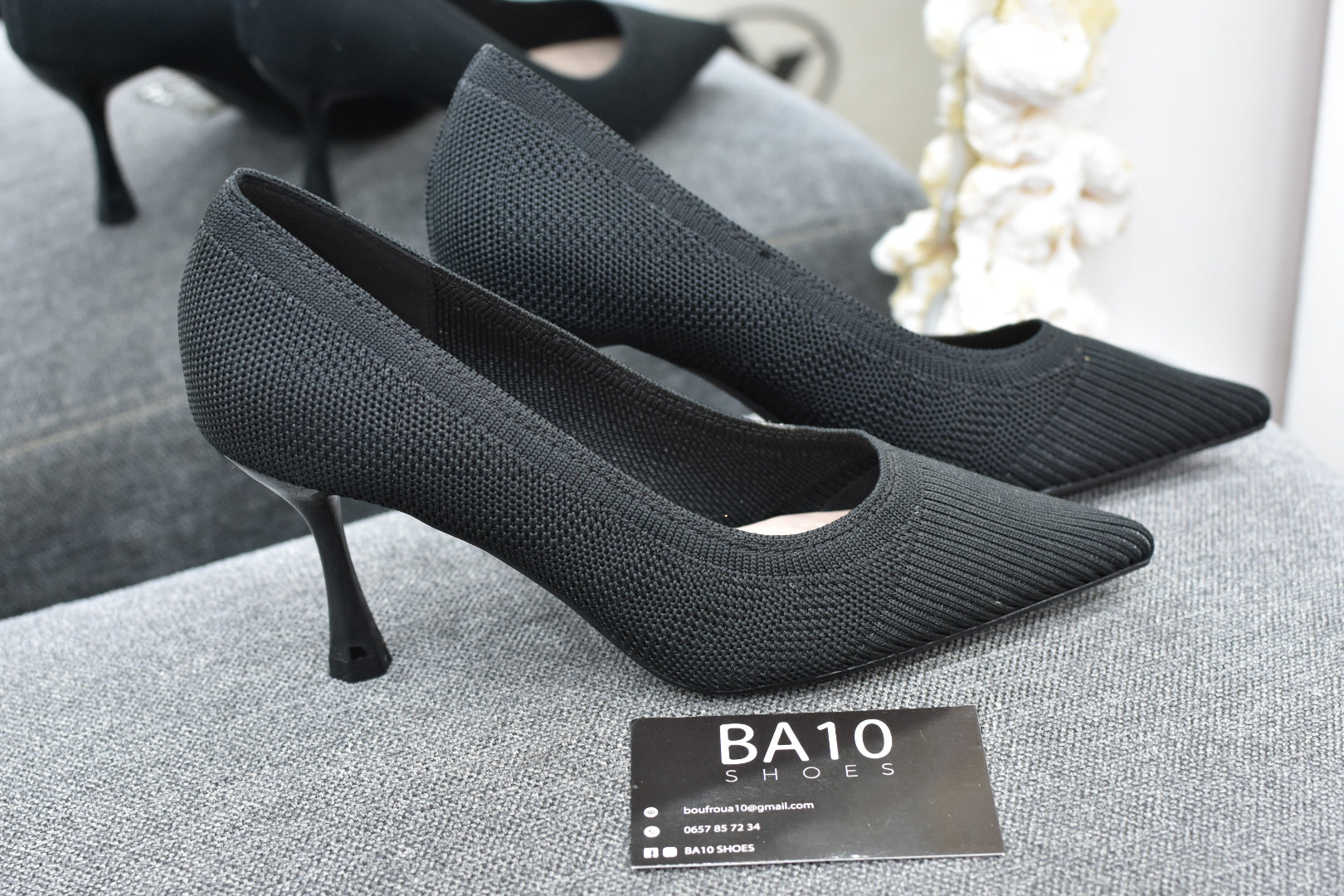 Escarpin talon en tissu