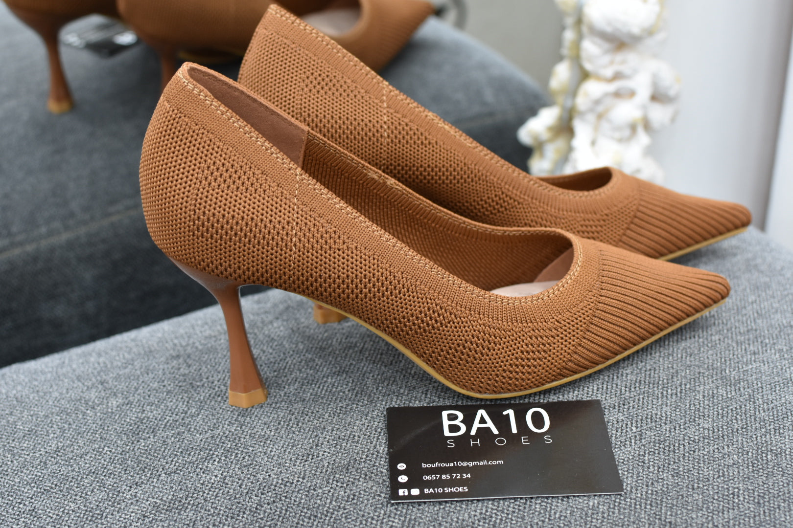 Escarpin talon en tissu